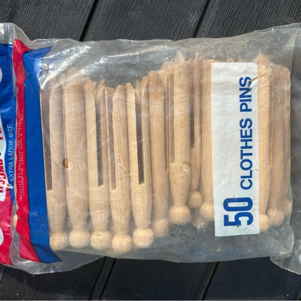Wooden Clothes Pins SEALED Pack of 50
